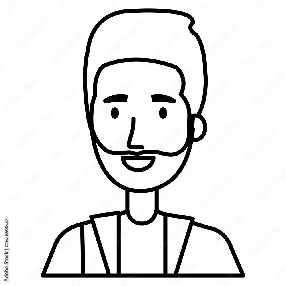 young man model avatar character vector illustration design