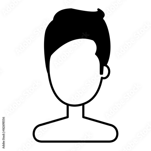 young man shirtless avatar character vector illustration design