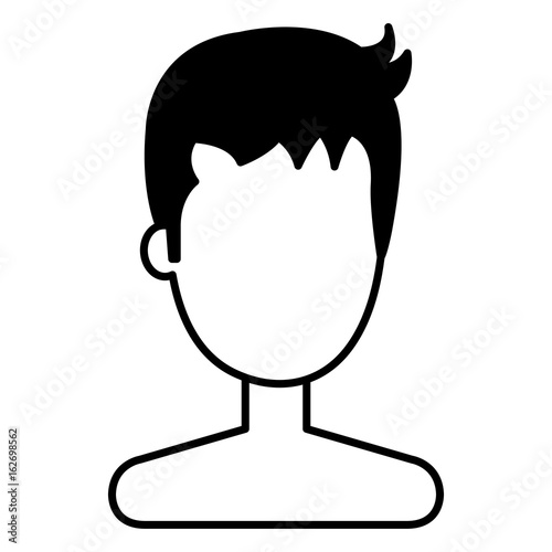 young man shirtless avatar character vector illustration design