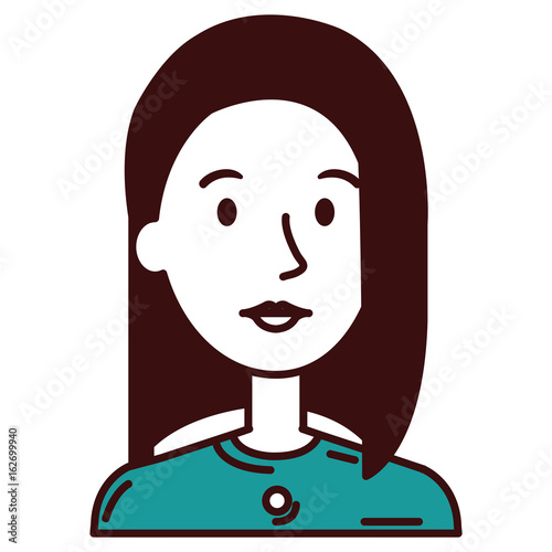 beautiful and young woman character vector illustration design