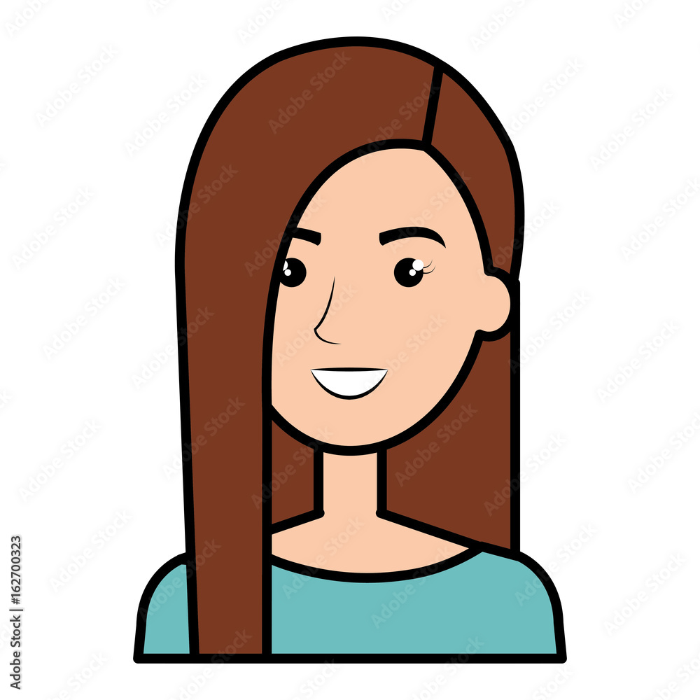beautiful and young woman character vector illustration design