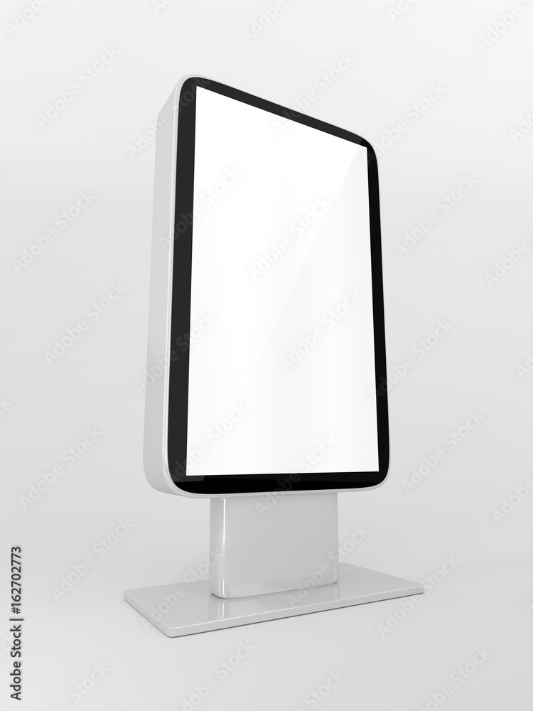 Outdoor Advertising Stand Display (empty banner lightbox) - mockup template isolated on white. 3D rendering Outdoor Advertising Stand Display (empty banner lightbox) - mockup template isolated on white. 3D rendering