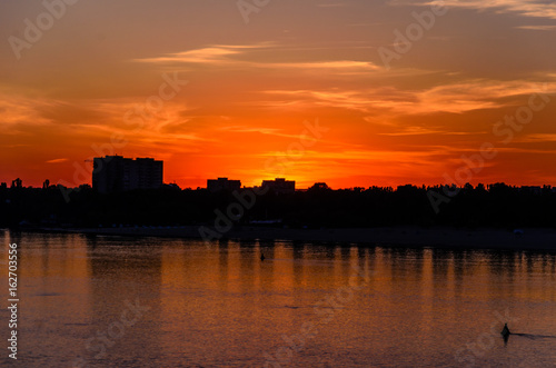 Beautiful sunset over the river Dnieper © ihorbondarenko