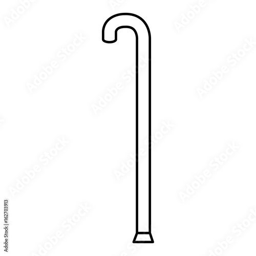 wooden cane isolated icon vector illustration design