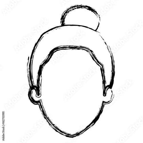 cute grandmother head avatar character vector illustration design