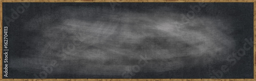 Photography Frame Blank chalk rubbed out on blackboard for text or drawing or education graphic