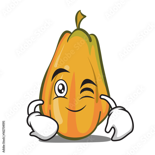 Wink papaya cartoon character design