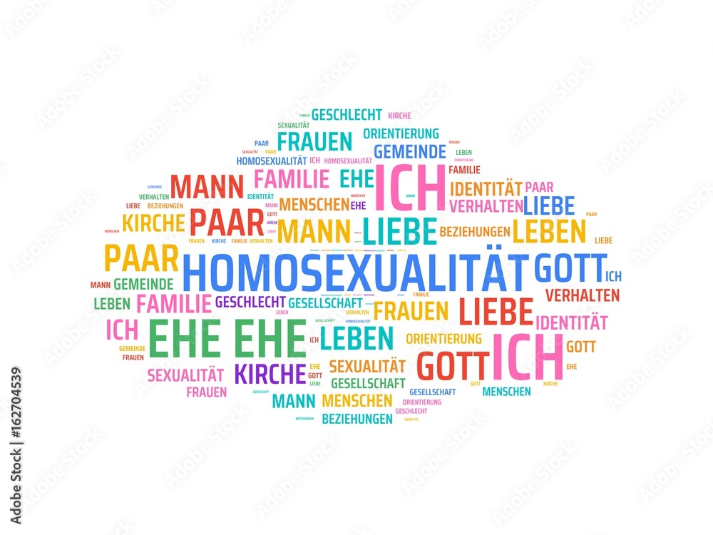 Fototapeta premium HOMOSEXUALITÄT - Bilder mit Wörtern aus dem Bereich Homosexualität, Wort, Bild, Illustration