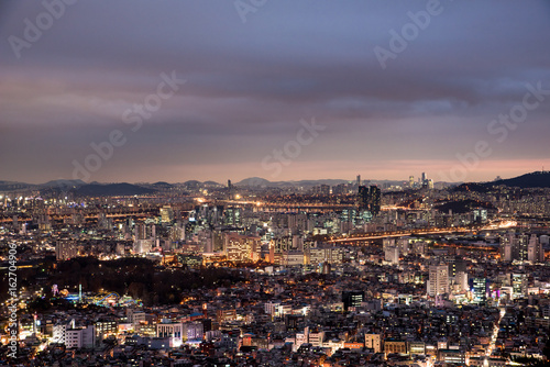 South Korea. Beautiful night scenery in Seoul