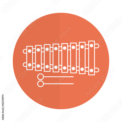 xylophone instrument musical icon vector illustration design