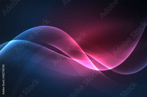 Smoky glowing waves in the dark