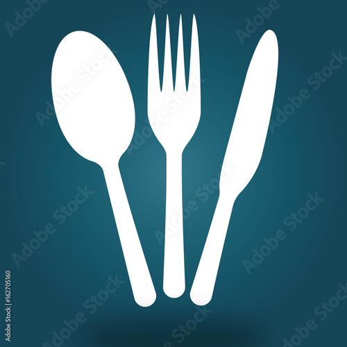 Set of spoon, fork and knife