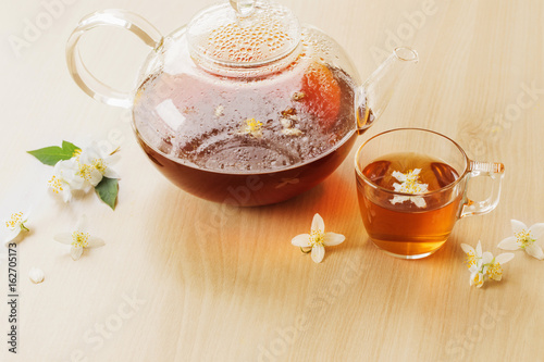 Jasmine tea on the table