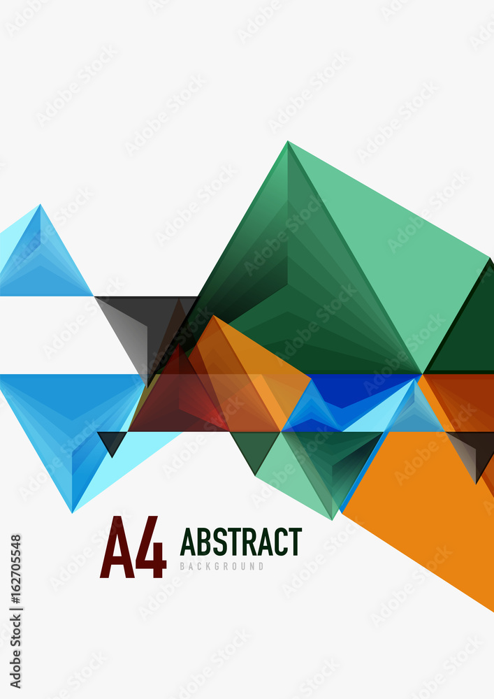 Triangular low poly vector a4 size geometric abstract template Triangular low poly vector a4 size geometric abstract template