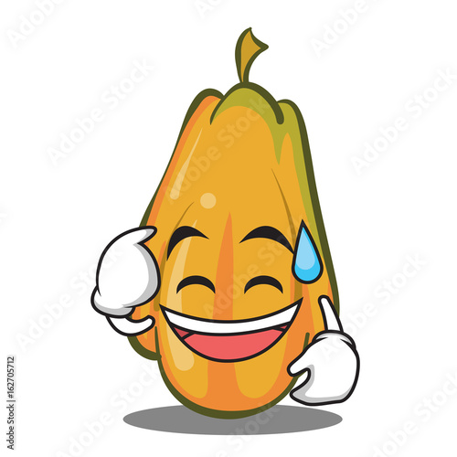 Sweat smile papaya cartoon character design