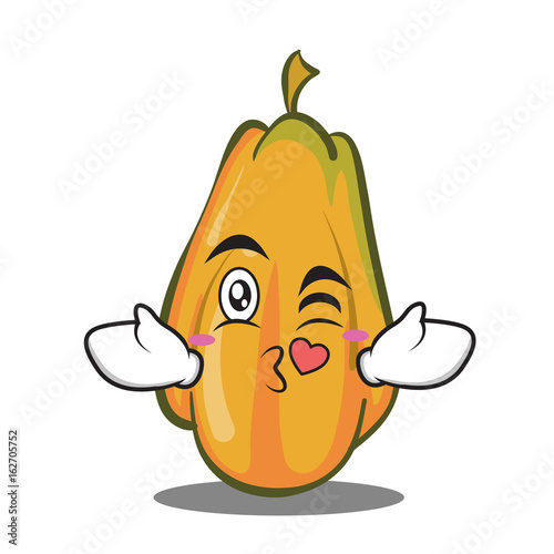 Kissing heart papaya cartoon character design