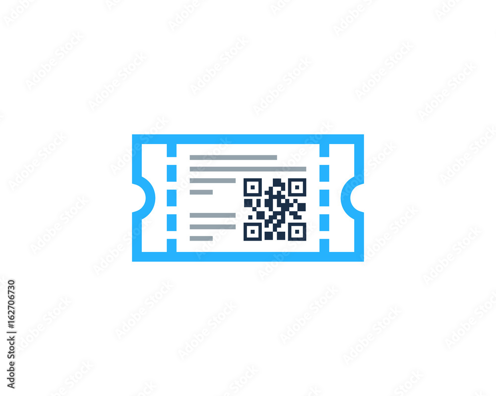 Barcode Ticket Icon Logo Design Element