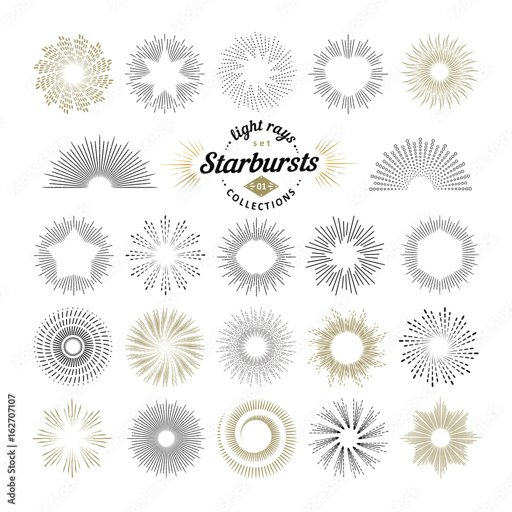 Rays and starburst design elements Rays and starburst design elements