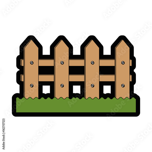 wooden fence icon over white background colorful design vector illustration