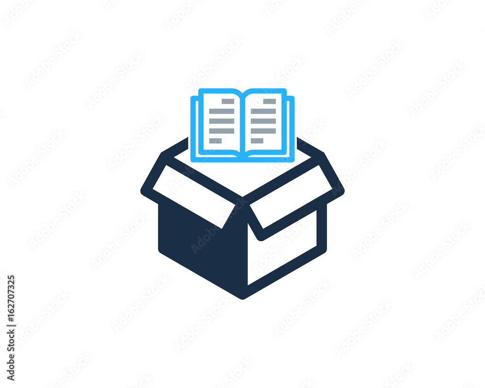 Book Box Icon Logo Design Element