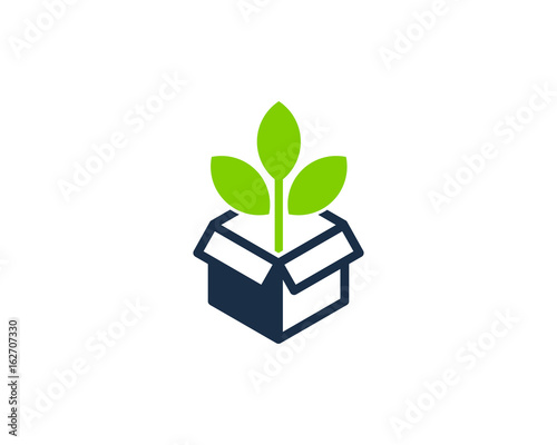 Green Box Icon Logo Design Element