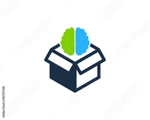 Brain Box Icon Logo Design Element