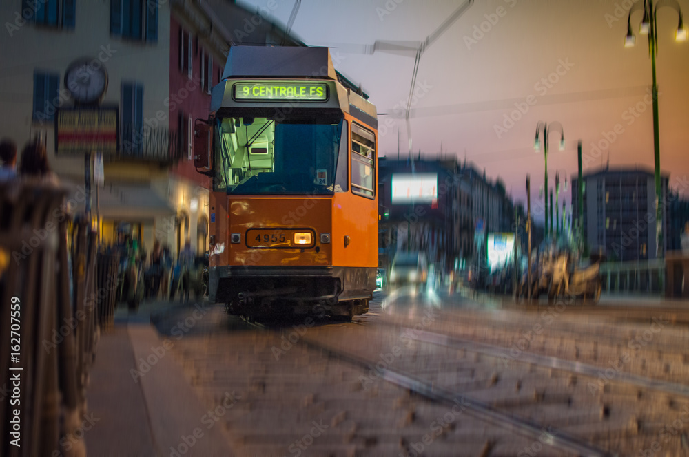 Street view with tram