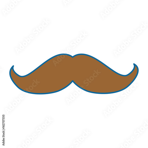 mustache icon over white background colorful design vector illustration