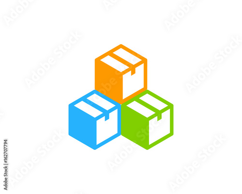 Color Box Icon Logo Design Element