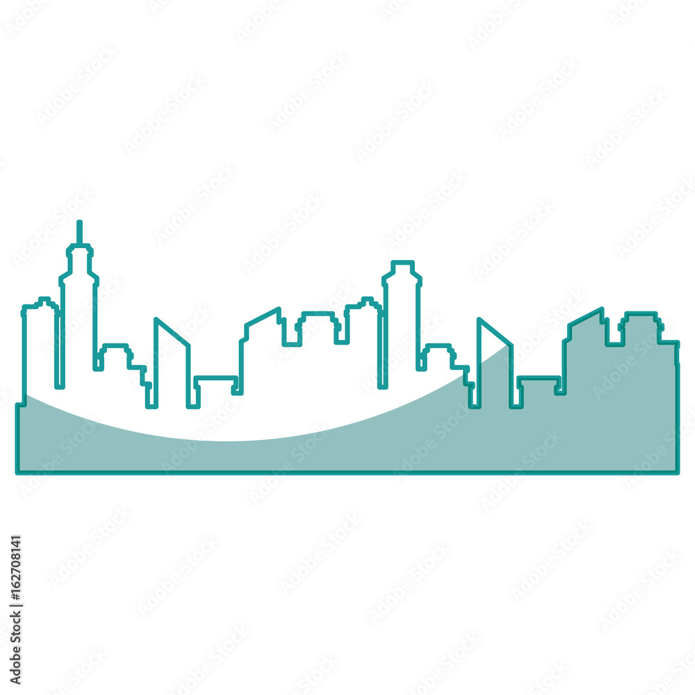 silhouette of city urban icon over white background vector illustration