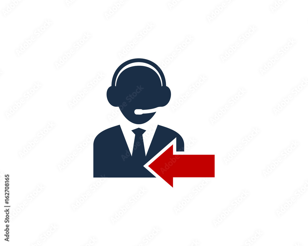 Previous Call Center Icon Logo Design Element Previous Call Center Icon Logo Design Element