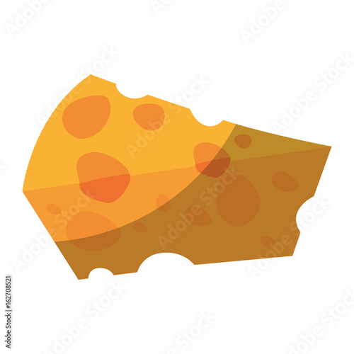 piece of cheese icon over white background vector illustration