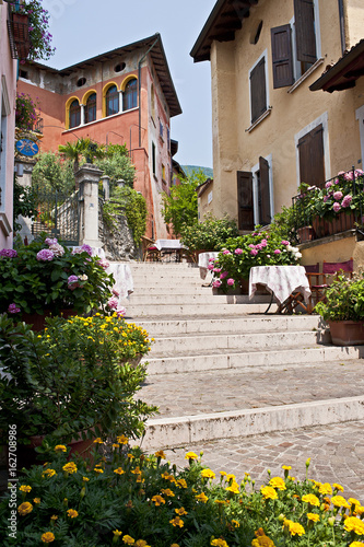 Fototapeta Naklejka Na Ścianę i Meble -  A characteristic view of Gardone Riviera, a little italian town on Garda Lake. Italy