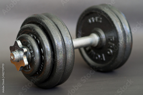 Fitness equipment and accessories with dumbbells.Fitness concept.