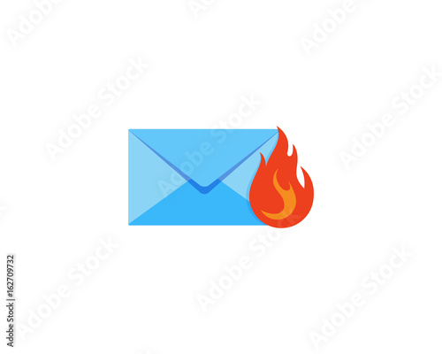 Fire Mail Icon Logo Design Element