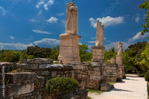Statues on ancient agora of Athens