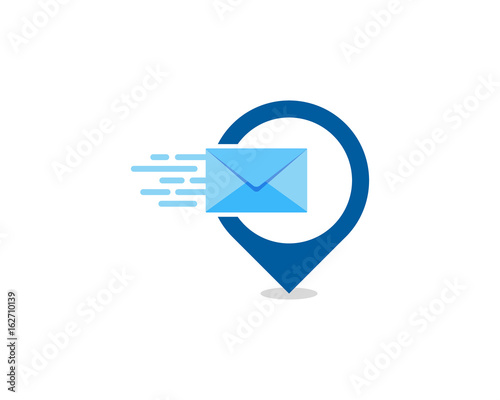 Pin Mail Icon Logo Design Element