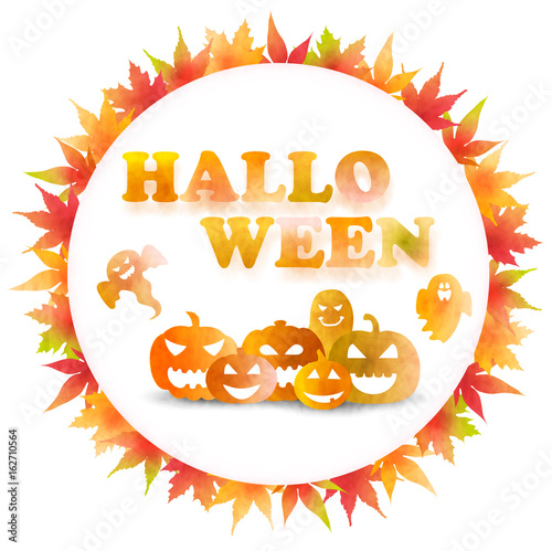 ハロウィン　紅葉　秋　アイコン