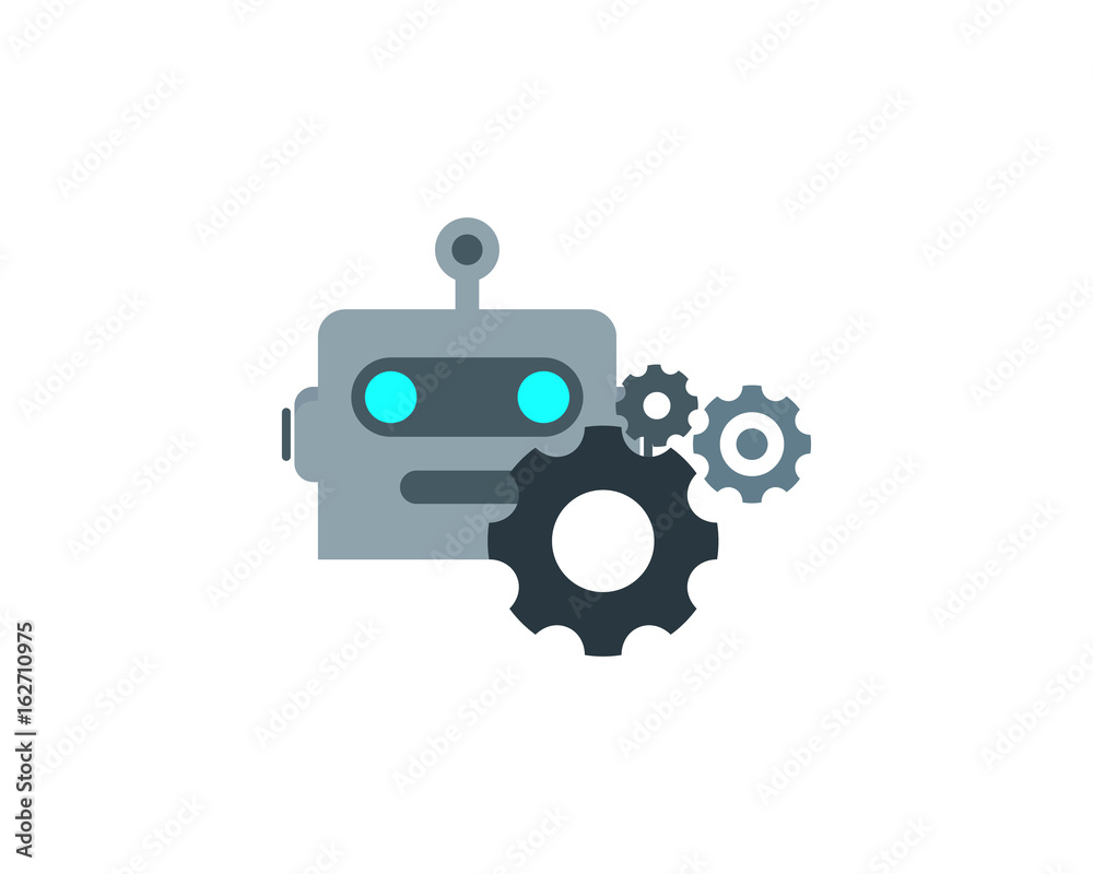 Robot Gear Icon Logo Design Element Robot Gear Icon Logo Design Element