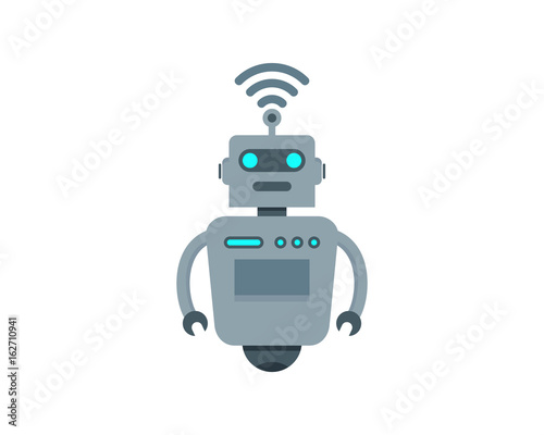 Robot Wifi Icon Logo Design Element
