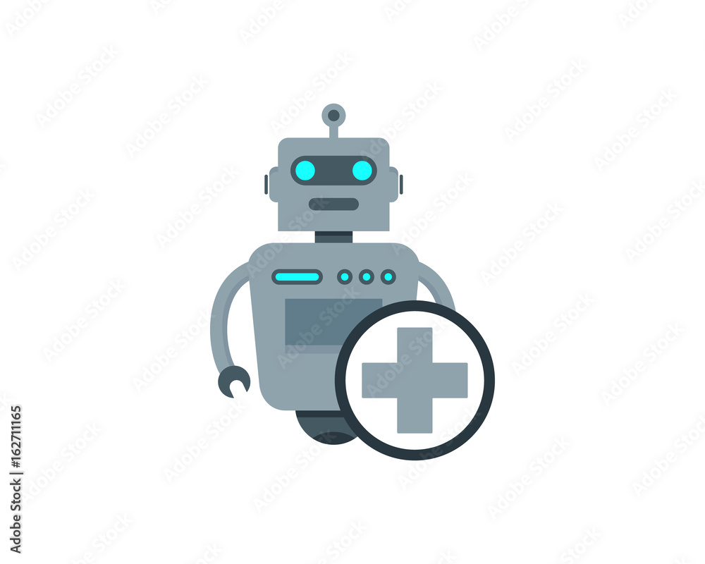 Robot Medic Icon Logo Design Element