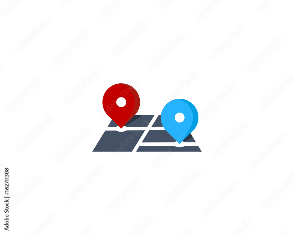 Route Map Icon Logo Design Element Route Map Icon Logo Design Element