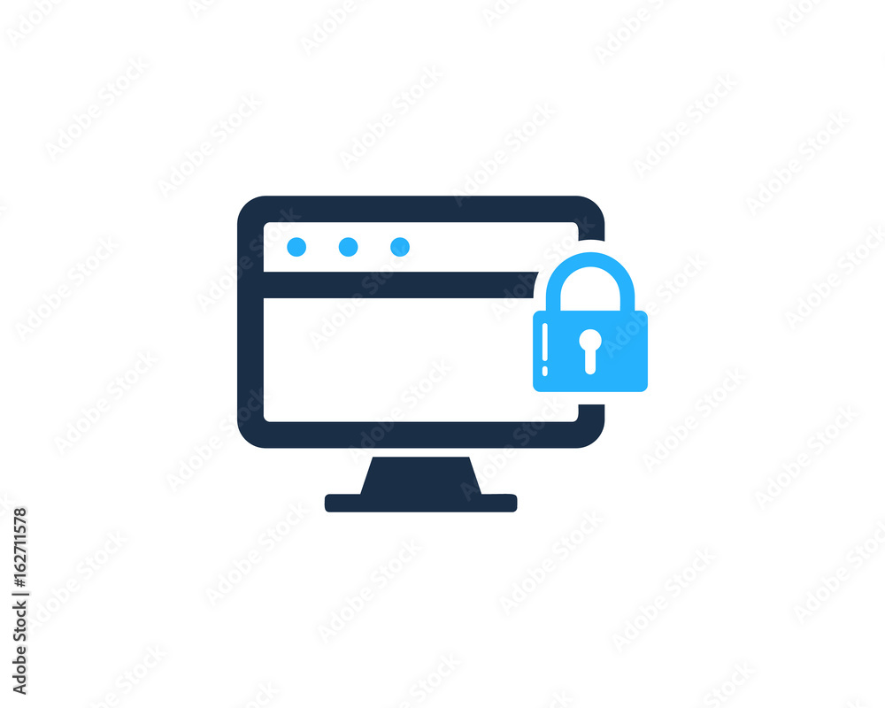 PC Lock Icon Logo Design Element PC Lock Icon Logo Design Element
