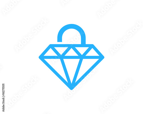 Diamond Lock Icon Logo Design Element