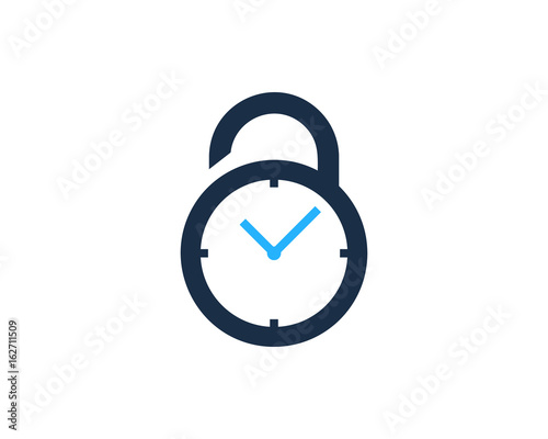 Time Lock Icon Logo Design Element