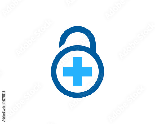 Medical Lock Icon Logo Design Element