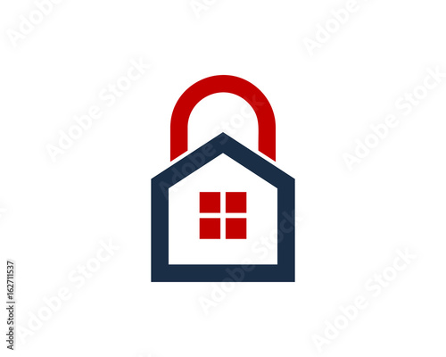 Lock House Icon Logo Design Element
