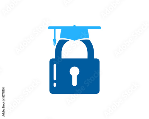 Education Lock Icon Logo Design Element