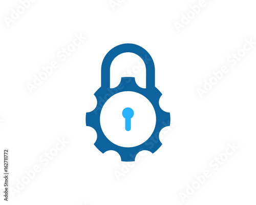 Gear Lock Icon Logo Design Element