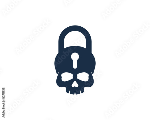 Skull Lock Icon Logo Design Element
